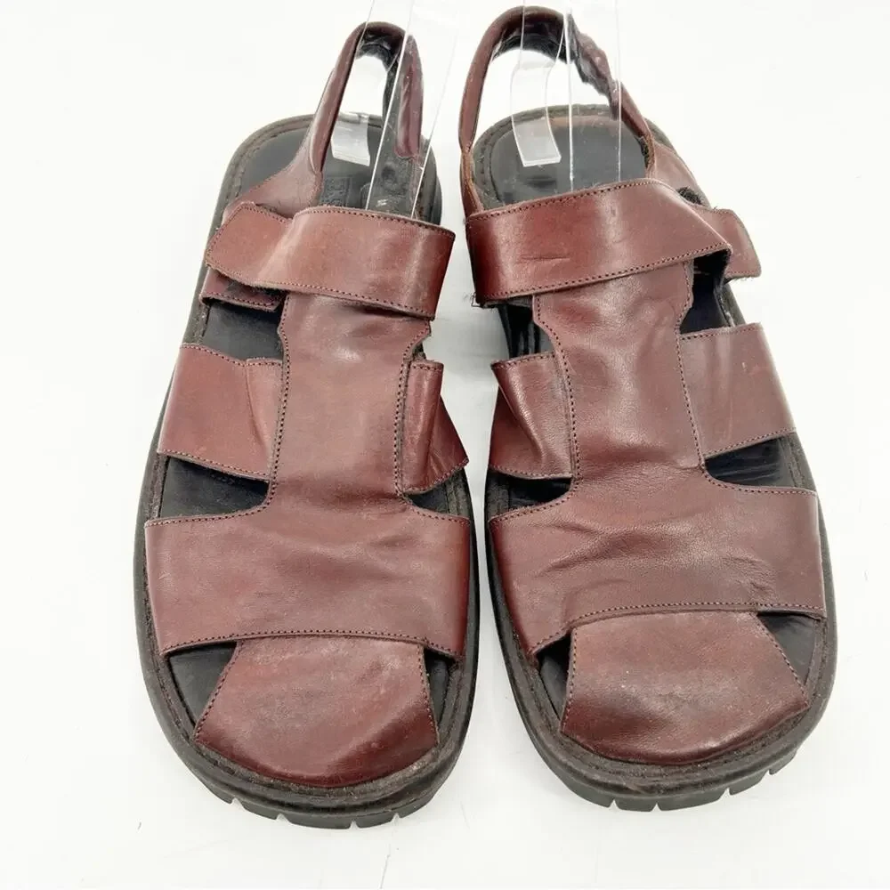 H.S. Trask brown leather men's‎ fisherman sandals size 10